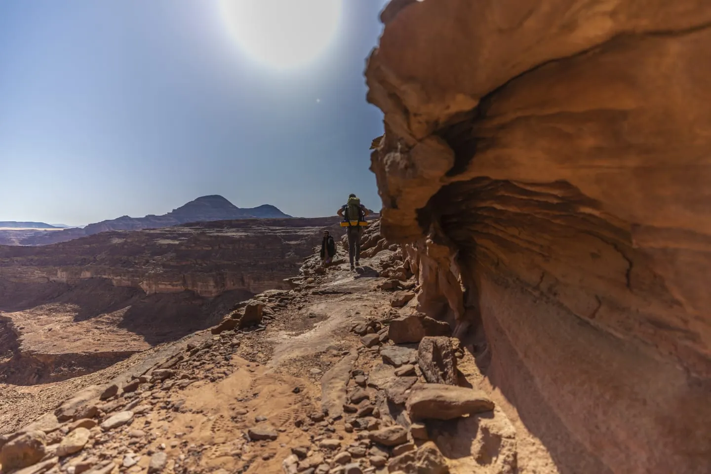 Banded sandstone walls of a South Sinai canyon