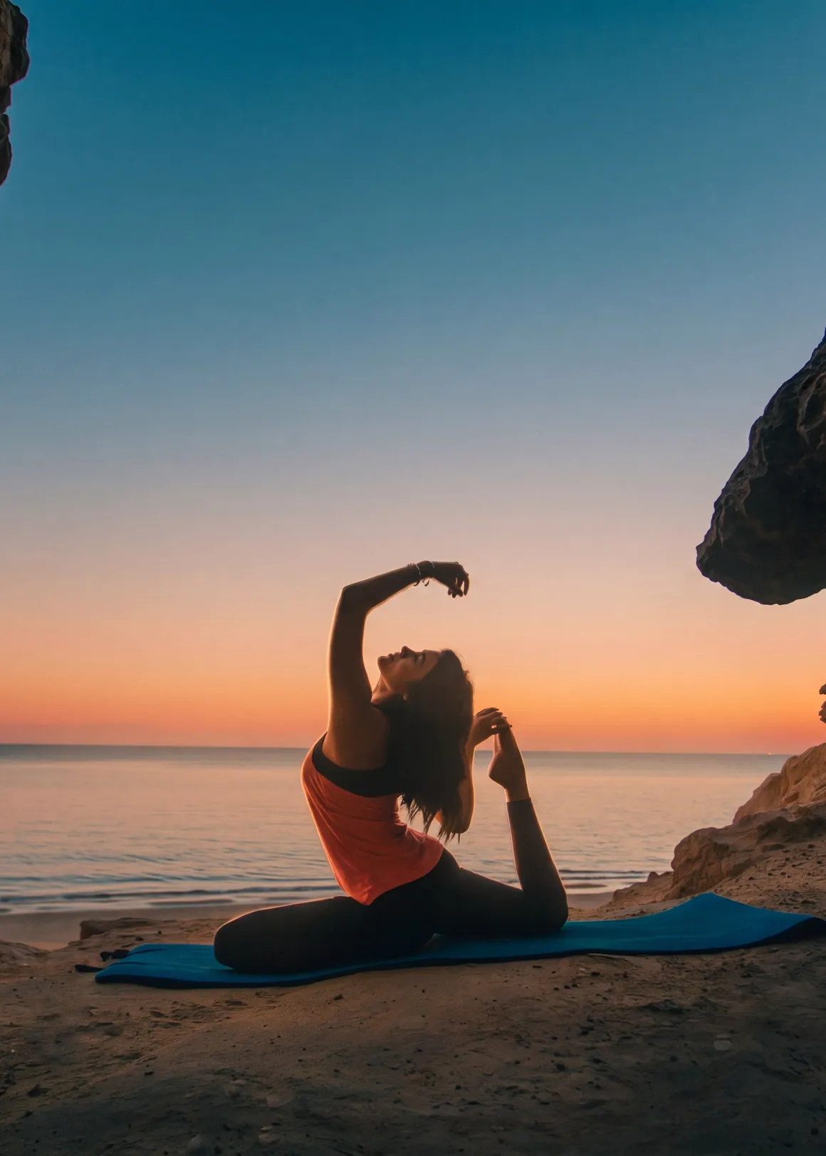 Sunrise yoga by the sea